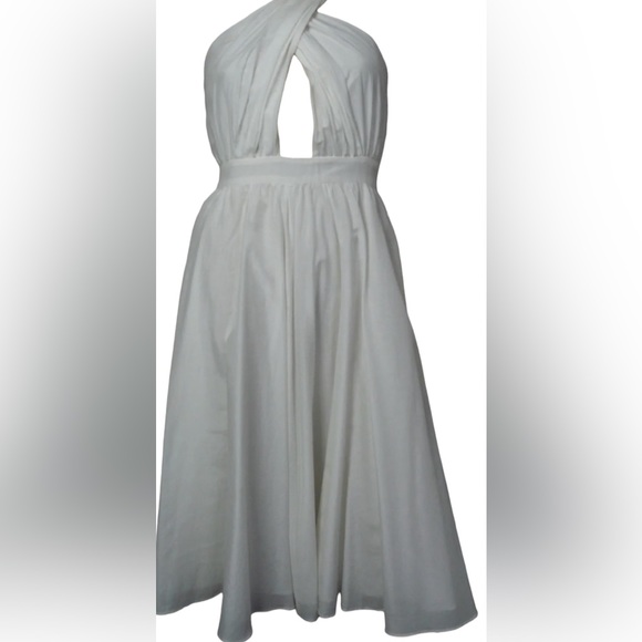 Catherine Malandrino Bleach White Annabeth Crisscross Silk Dress size 4 - Picture 4 of 15